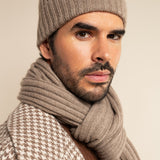 Napoli (brown) - 100% cashmere ribbed scarf (unisex) - Fratelli Orsini - Luxury Cashmere Scarf - Handmade in Italy - 14