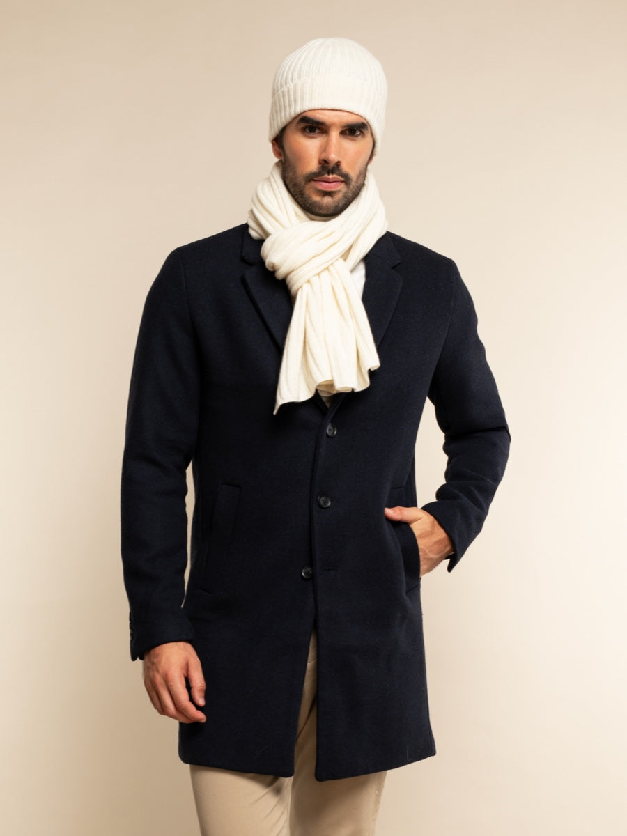 Napoli (cream) - 100% cashmere ribbed scarf (unisex) - Fratelli Orsini - Luxury Cashmere Scarf - Handmade in Italy - 6