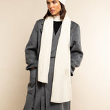 Napoli (cream) - 100% cashmere ribbed scarf (unisex) - Fratelli Orsini - Luxury Cashmere Scarf - Handmade in Italy - 10