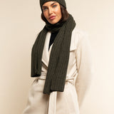 Napoli (dark green) - 100% cashmere ribbed scarf (unisex) - Fratelli Orsini - Luxury Cashmere Scarf - Handmade in Italy - 6