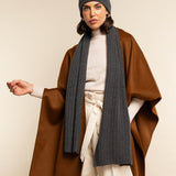 Napoli (dark grey) - 100% cashmere ribbed scarf (unisex) - Fratelli Orsini - Luxury Cashmere Scarf - Handmade in Italy - 6