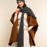 Napoli (dark grey) - 100% cashmere ribbed scarf (unisex) - Fratelli Orsini - Luxury Cashmere Scarf - Handmade in Italy - 12