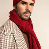 Napoli (red) - 100% cashmere ribbed scarf (unisex) - Fratelli Orsini - Luxury Cashmere Scarf - Handmade in Italy - 7