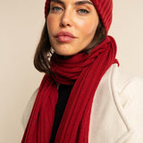 Napoli (red) - 100% cashmere ribbed scarf (unisex) - Fratelli Orsini - Luxury Cashmere Scarf - Handmade in Italy - 11