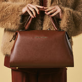 Cecilia (brown) - Italian calf leather women's handbag (with shoulder strap)