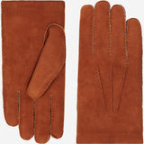 Tommaso - Italian suede leather gloves with luxurious natural sheep fur lining - Fratelli Orsini - Luxury Leather Gloves - Handmade in Italy - 1