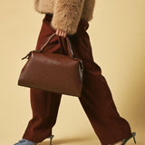 Cecilia (brown) - Italian calf leather women's handbag (with shoulder strap)