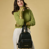 Martina (black) - Italian calf leather women's backpack