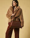 Cecilia (brown) - Italian calf leather women's handbag (with shoulder strap)