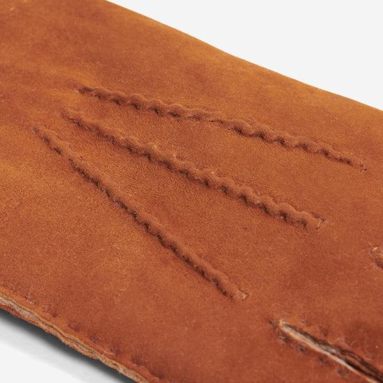 Tommaso - Italian suede leather gloves with luxurious natural sheep fur lining - Fratelli Orsini - Luxury Leather Gloves - Handmade in Italy - 4