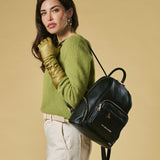 Martina (black) - Italian calf leather women's backpack