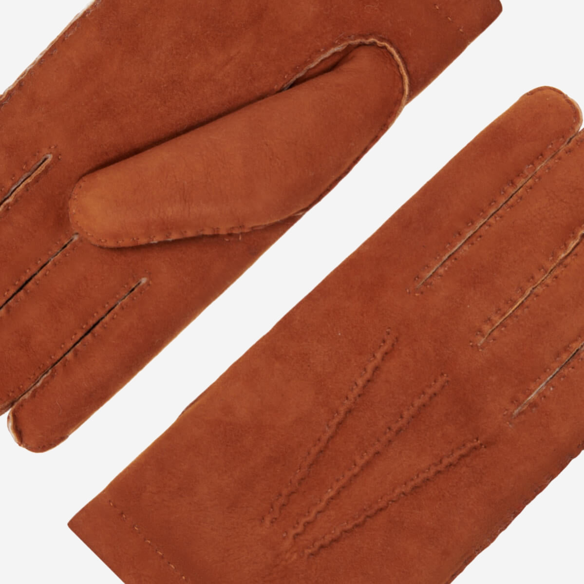 Tommaso - Italian suede leather gloves with luxurious natural sheep fur lining - Fratelli Orsini - Luxury Leather Gloves - Handmade in Italy - 5