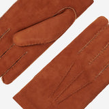 Tommaso - Italian suede leather gloves with luxurious natural sheep fur lining - Fratelli Orsini - Luxury Leather Gloves - Handmade in Italy - 5