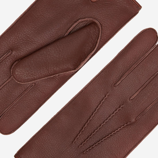Diego - Italian gloves made of American deerskin leather with rabbit fur lining - Fratelli Orsini - Luxury Leather Gloves - Handmade in Italy - 6