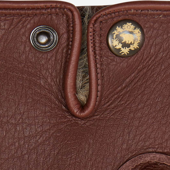 Diego - Italian gloves made of American deerskin leather with rabbit fur lining - Fratelli Orsini - Luxury Leather Gloves - Handmade in Italy - 4