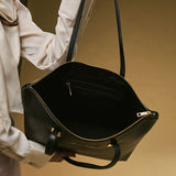 Simona (black) - Italian calf leather women's shoulder bag