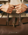 Oriana (braun) – Damenhandtasche aus italienischem Kalbsleder (mit Schulterriemen)