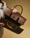 Oriana (braun) – Damenhandtasche aus italienischem Kalbsleder (mit Schulterriemen)