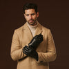 Aldo (Schwarz) - Italienische Lammlederhandschuhe mit Lammwollfutter & Touchscreen-Funktion