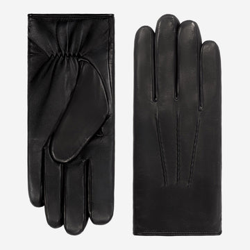 Aldo (Schwarz) - Italienische Lammlederhandschuhe mit Lammwollfutter & Touchscreen-Funktion