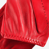 Alessa (red) - classic Italian lambskin leather driving gloves - Fratelli Orsini - Luxury Leather Gloves - Handmade in Italy - 4