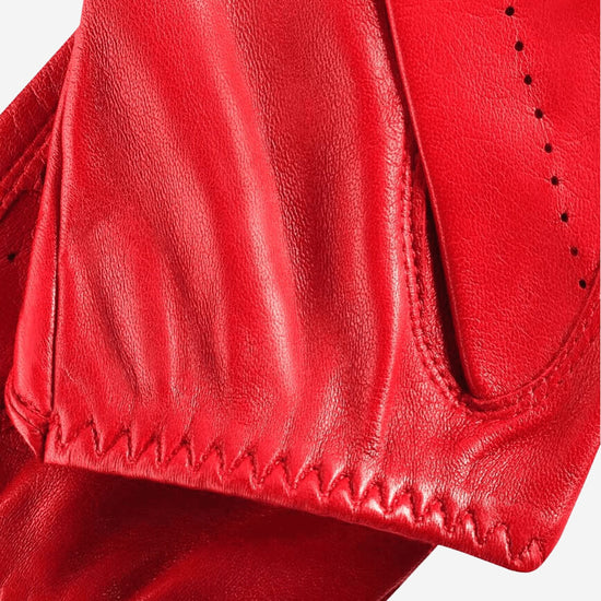 Alessa (red) - classic Italian lambskin leather driving gloves - Fratelli Orsini - Luxury Leather Gloves - Handmade in Italy - 4