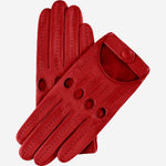 Alessa (red) - classic Italian lambskin leather driving gloves - Fratelli Orsini - Luxury Leather Gloves - Handmade in Italy - 1