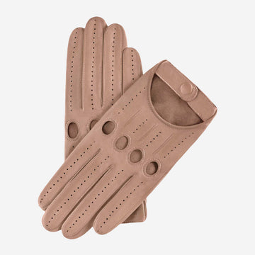 Alessa (beige) - Klassische italienische Lammleder-Fahrhandschuhe
