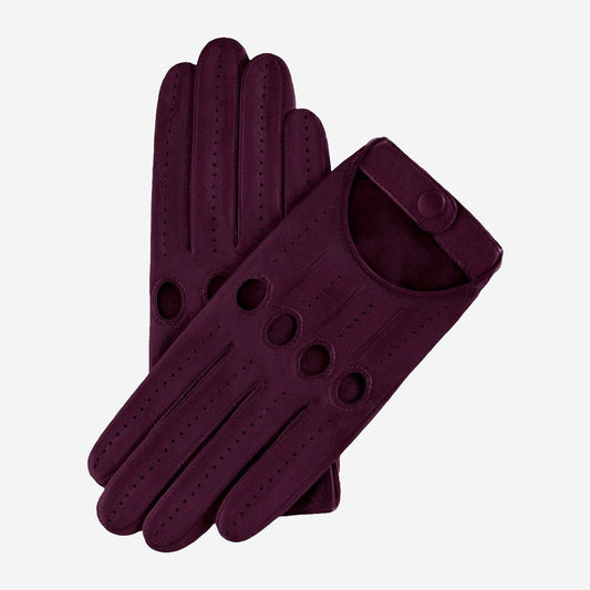 Alessa (Beere) – Klassische italienische Lammleder-Fahrhandschuhe