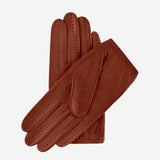 Alessa (Cognac) - Klassische italienische Lammleder-Autohandschuhe mit Touchscreen-Funktion