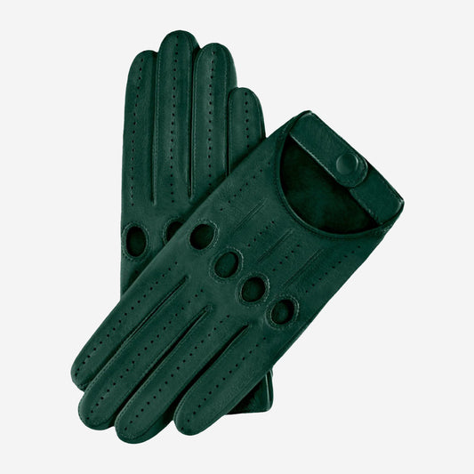 Alessa (hunter) - Classic Italian lambskin leather driving gloves