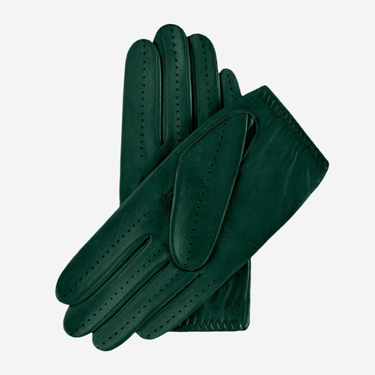 Alessa (hunter) - Classic Italian lambskin leather driving gloves