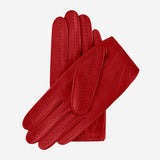 Alessa (red) - Classic Italian lambskin leather driving gloves