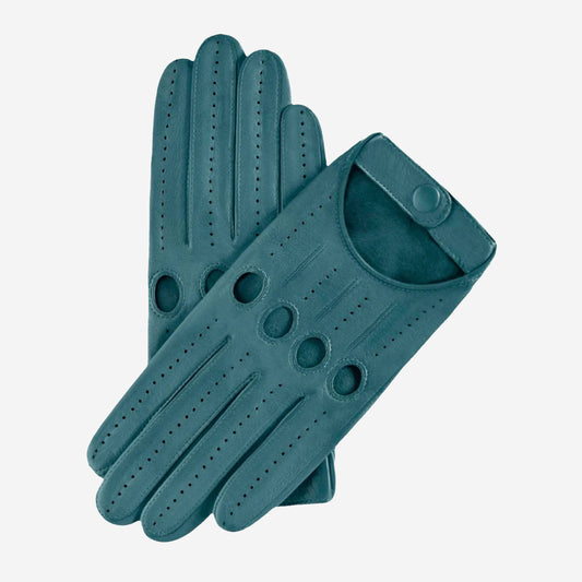Alessa (sage) - Classic Italian lambskin leather driving gloves