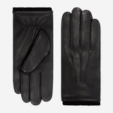 Alessandro (black) - Italian lambskin leather gloves with cashmere lining & touchscreen feature