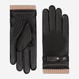 Alonzo (black) - Italian lambskin leather gloves with cashmere lining & touchscreen feature