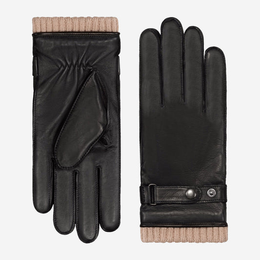 Alonzo (zwart) - Italiaanse lamsleren handschoenen met kasjmiervoering & touchscreenfunctie