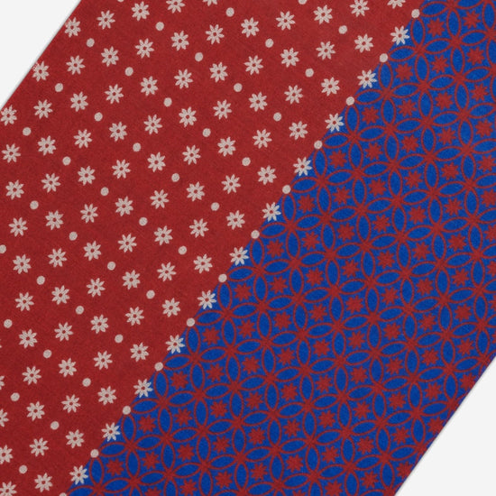 Andrea (red/blue) - soft and lightweight Italian scarf from 100% wool - Fratelli Orsini - Luxury Italian Scarf - Handmade in Italy - 3