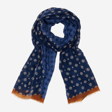 Andrea (blue) - Soft and lightweight Italian scarf from 100% wool