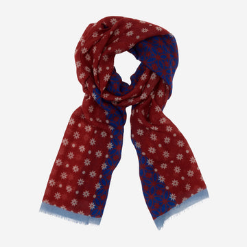Andrea (red/blue) - Soft and lightweight Italian scarf from 100% wool