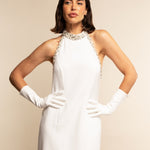 Angelina (white) - Italian silk lined 6-button length leather bridal / opera gloves - Fratelli Orsini - Luxury Leather Gloves - Handmade in Italy - 1