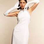 Angelina (white) - Italian silk lined 12-button length leather bridal / opera gloves  - Fratelli Orsini - Luxury Leather Gloves - Handmade in Italy - 1