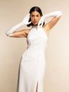 Angelina (white) - Italian silk lined 12-button length leather bridal / opera gloves  - Fratelli Orsini - Luxury Leather Gloves - Handmade in Italy - 1