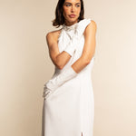 Angelina (white) - Italian silk lined 6-button length leather bridal / opera gloves - Fratelli Orsini - Luxury Leather Gloves - Handmade in Italy - 4