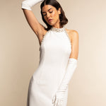 Angelina (white) - Italian silk lined 12-button length leather bridal / opera gloves  - Fratelli Orsini - Luxury Leather Gloves - Handmade in Italy - 4