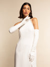 Angelina (white) - Italian silk lined 16-button length leather bridal / opera gloves - Fratelli Orsini - Luxury Leather Gloves - Handmade in Italy - 6