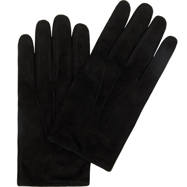 Angelo (black) - suede leather gloves with luxurious cashmere lining
