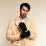 Angelo (black) - suede leather gloves with luxurious cashmere lining
 - Fratelli Orsini - Luxury Leather Gloves - Handmade in Italy - 6