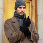 Angelo (black) - suede leather gloves with luxurious cashmere lining
 - Fratelli Orsini - Luxury Leather Gloves - Handmade in Italy - 7
