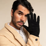 Angelo (black) - suede leather gloves with luxurious cashmere lining
 - Fratelli Orsini - Luxury Leather Gloves - Handmade in Italy - 8